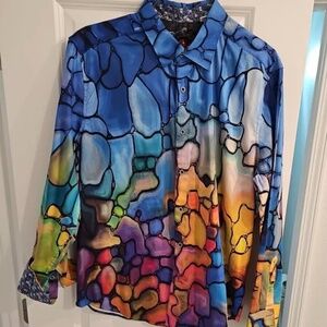 Robert Graham Beaumont glass paint shirt